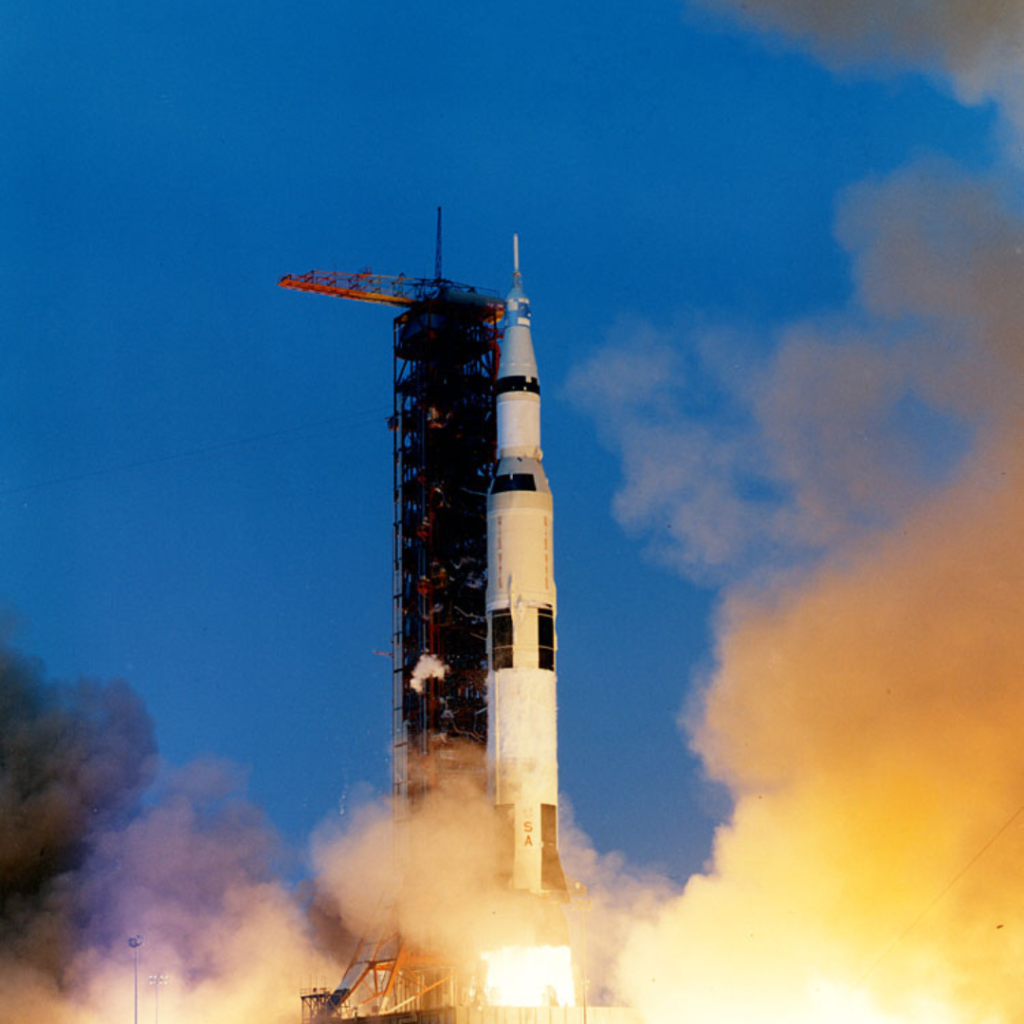 Apollo 13 launch. Scan by Kipp Teague.