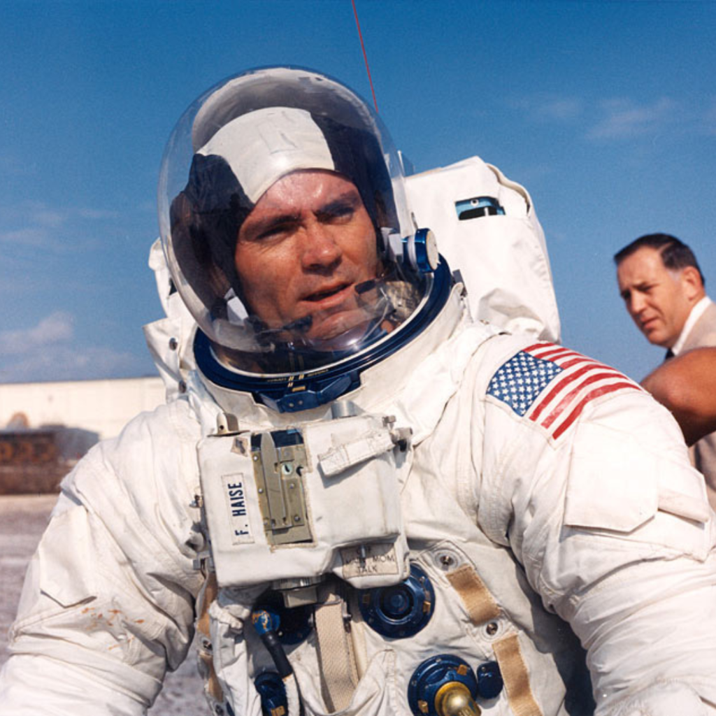 Close-up of Fred Haise during training at the Cape. 28 January 1970. Scan by Ed Hengeveld.